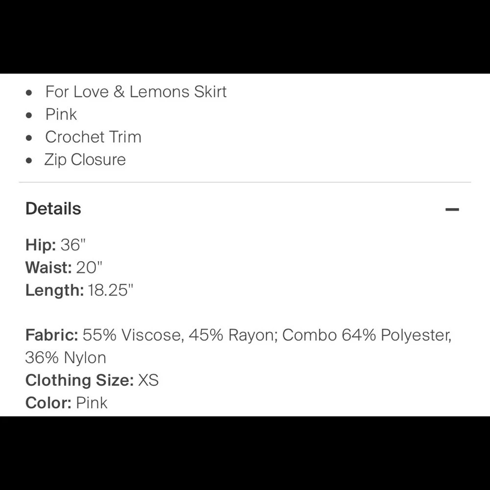 For Love & Lemons Blush Pink Crochet Embroidered Skirt XS - Picture 8 of 8